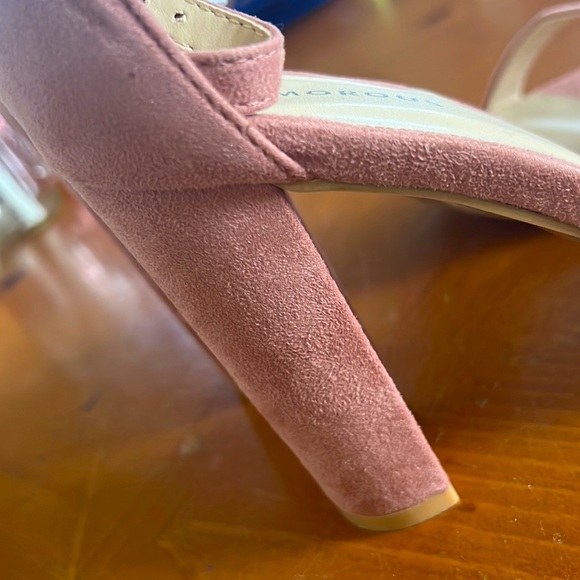 Women's Blush Barely There Square Toe Block Heeled Sandals-pink US Size 8 - Picture 4 of 7